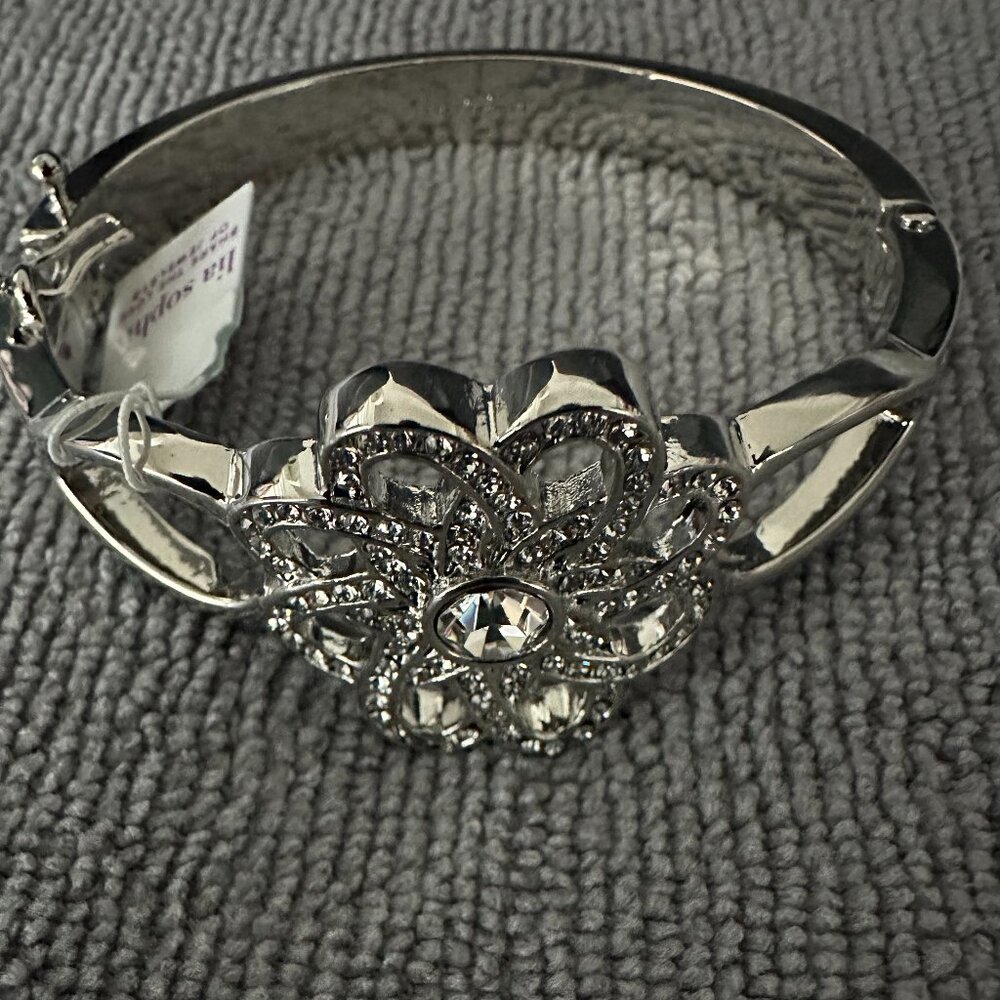 "Garden Soiree" Silver Cut Crystal Bracelet by Lia Sophia.